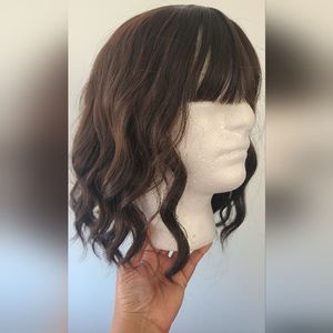 Short Wavy Brown Wig (12" Synthetic)